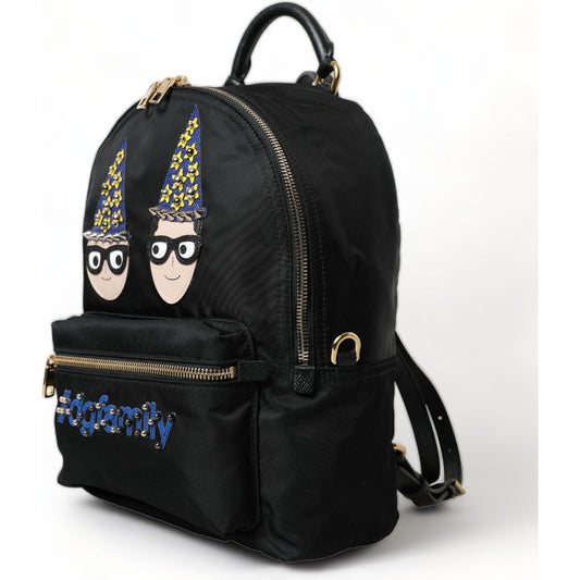 Dolce & Gabbana Elegant Black Gold Detail Backpack Dolce & Gabbana