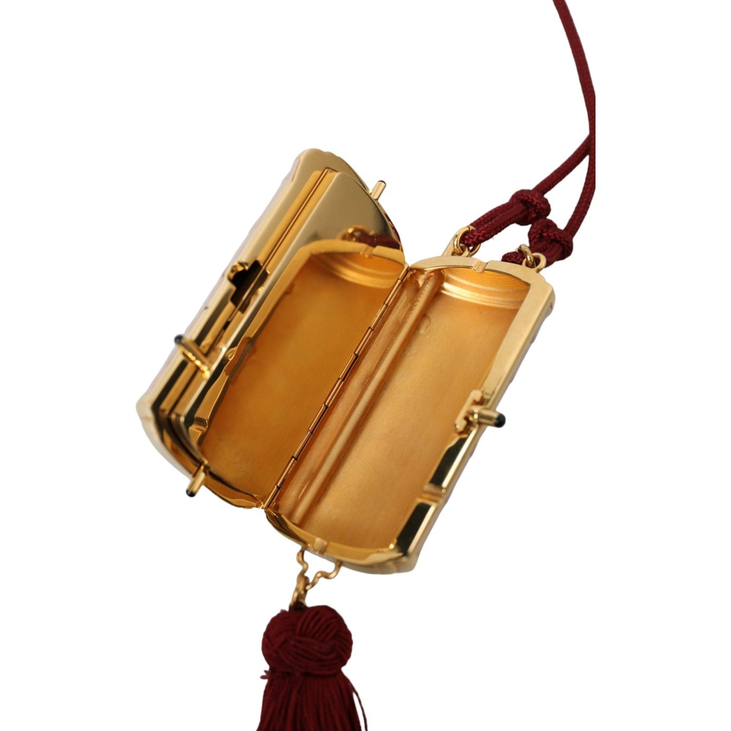 带流苏的异域粉色皮革迷你镜包