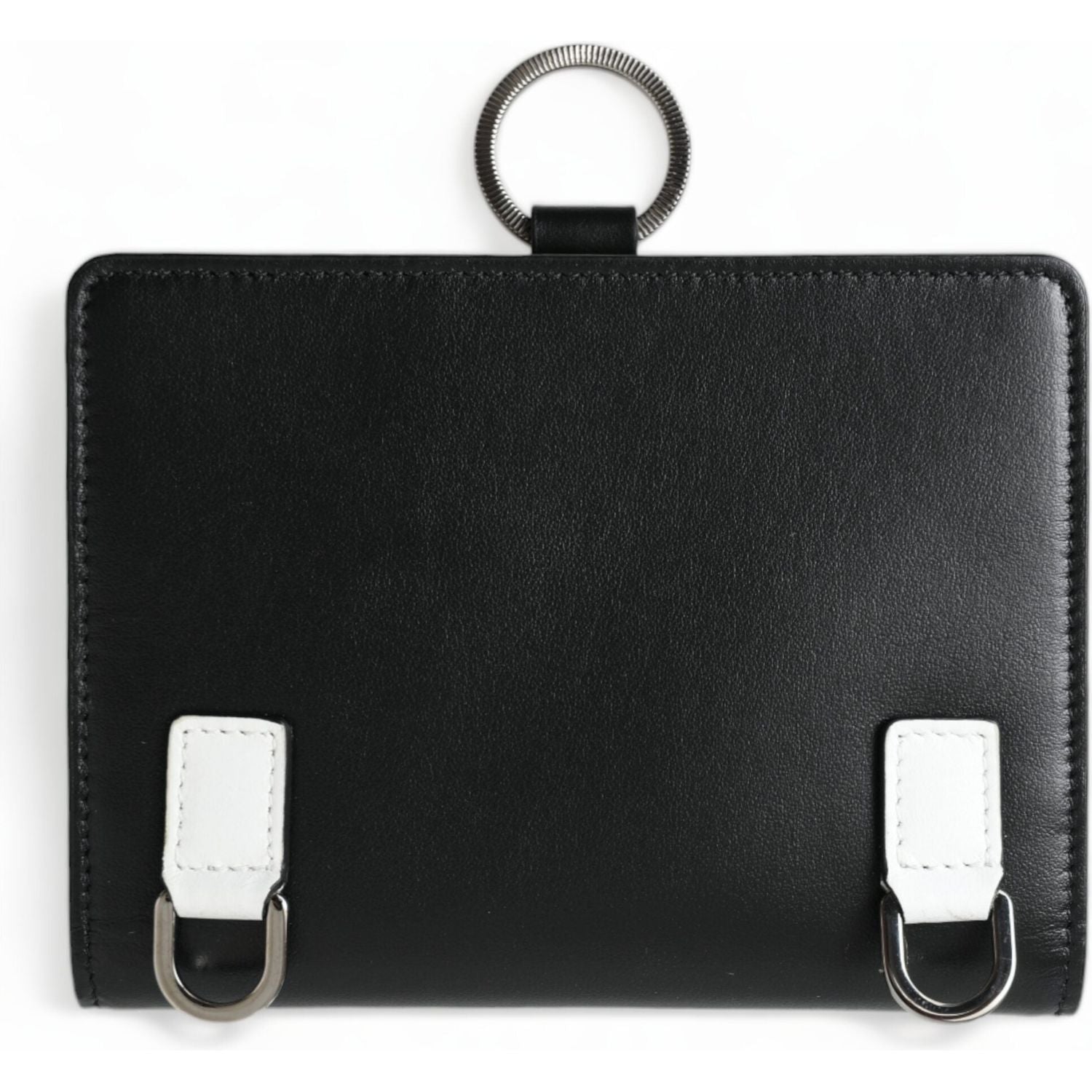 优雅黑色皮革水晶卡夹钱包