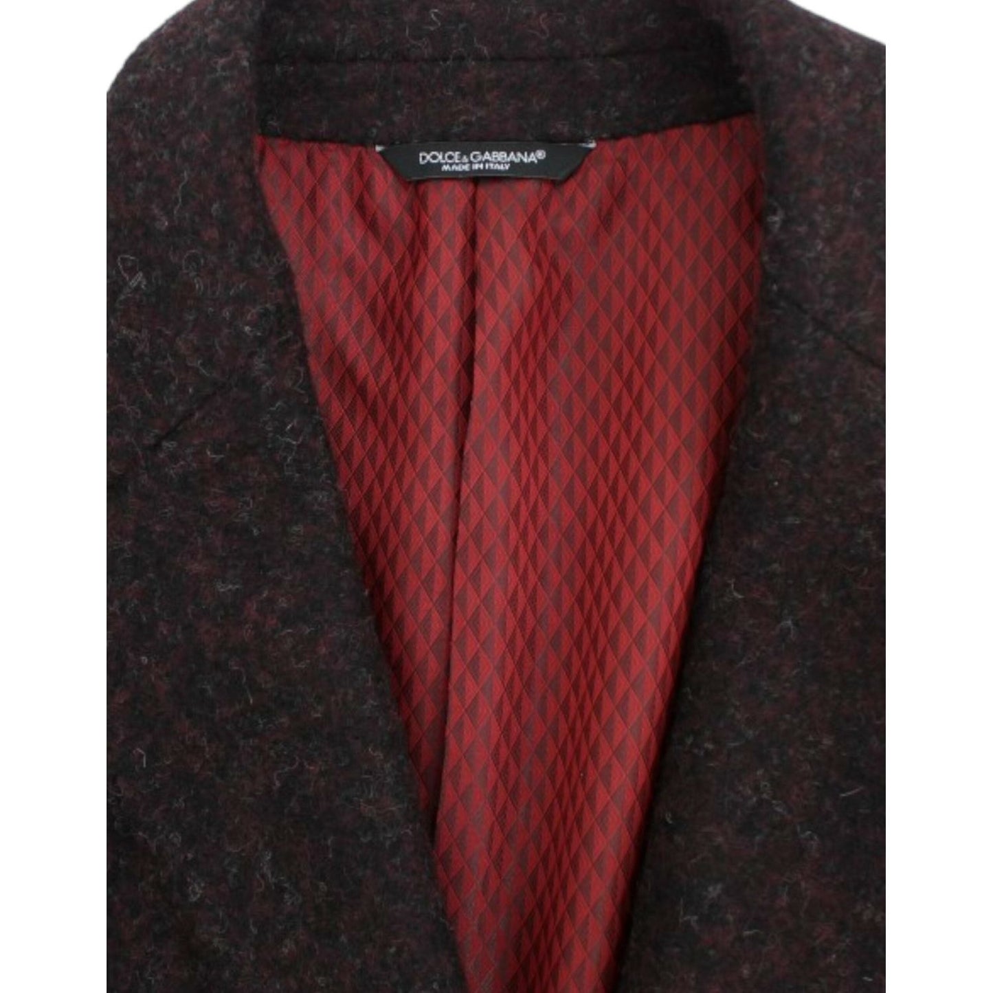 Dolce & Gabbana Bordeaux Alpaga Two-Button Blazer Jacket Dolce & Gabbana