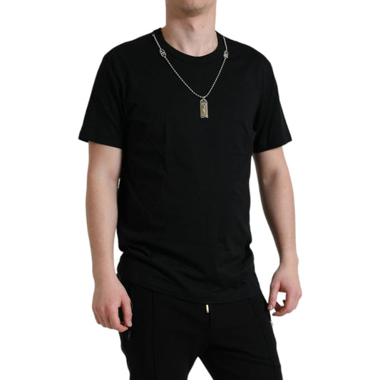 Dolce & Gabbana Sleek Cotton Round Neck T-Shirt with Chain Detail Dolce & Gabbana