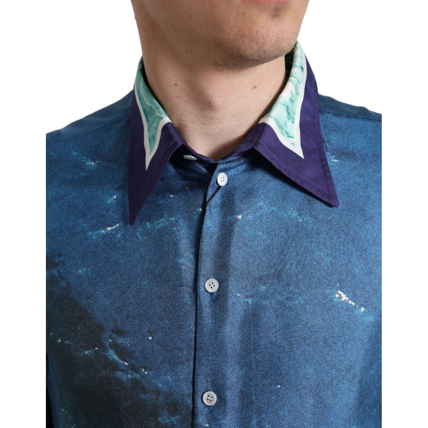 Dolce & Gabbana Elegant Ocean Print Silk Shirt Dolce & Gabbana