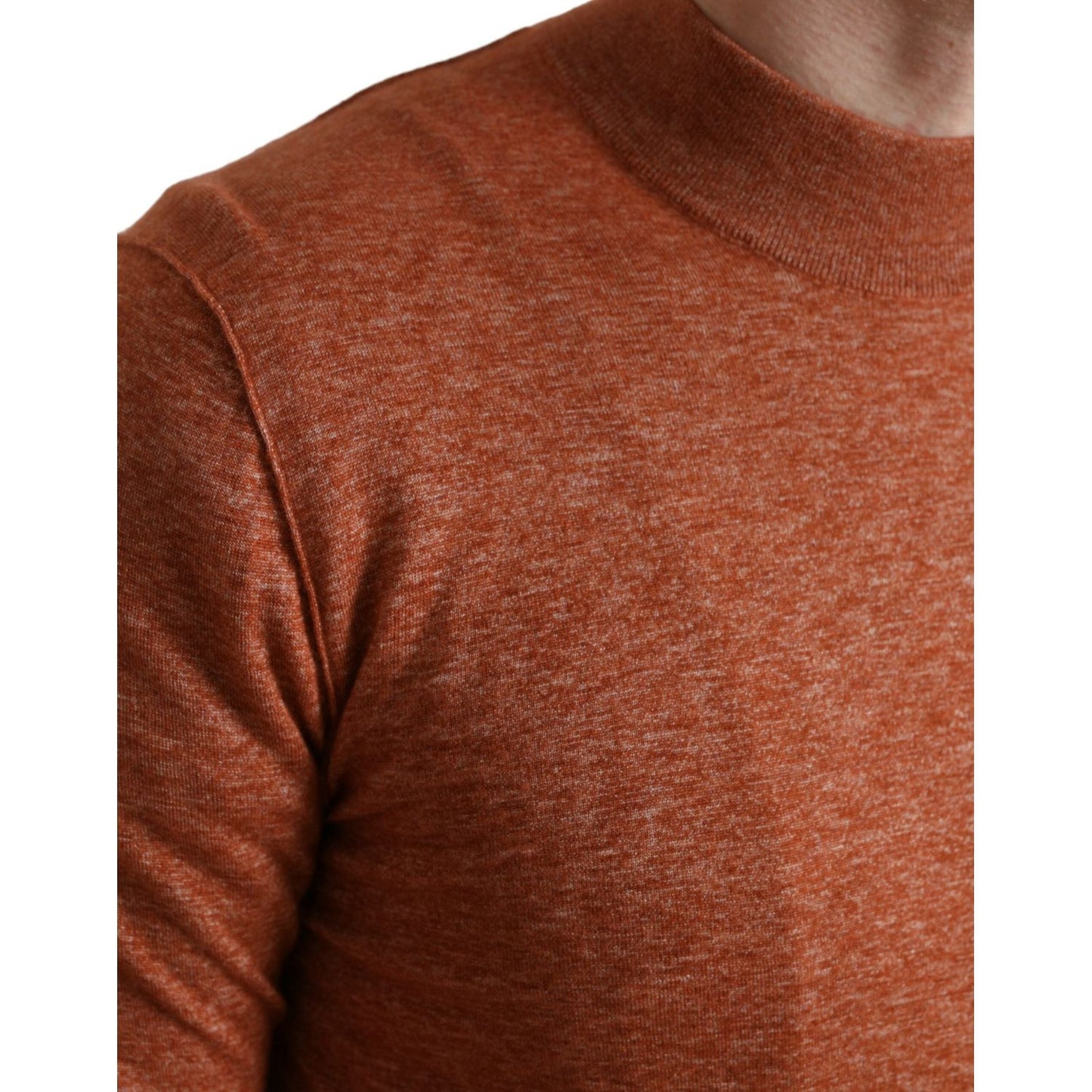 Dolce & Gabbana Silk-Cashmere Orange Crew Neck Sweater Dolce & Gabbana