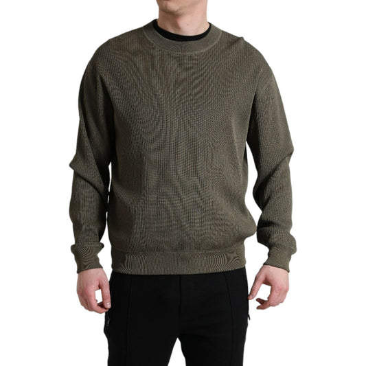 Dolce & Gabbana Elegant Green Crew Neck Sweater Dolce & Gabbana