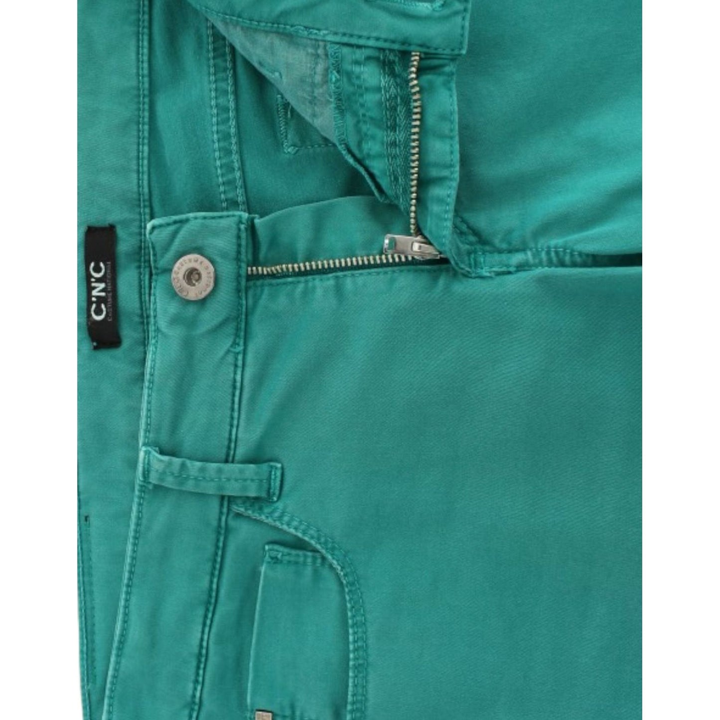 Costume National Chic Green Straight Leg Jeans for Sophisticated Style Costume National