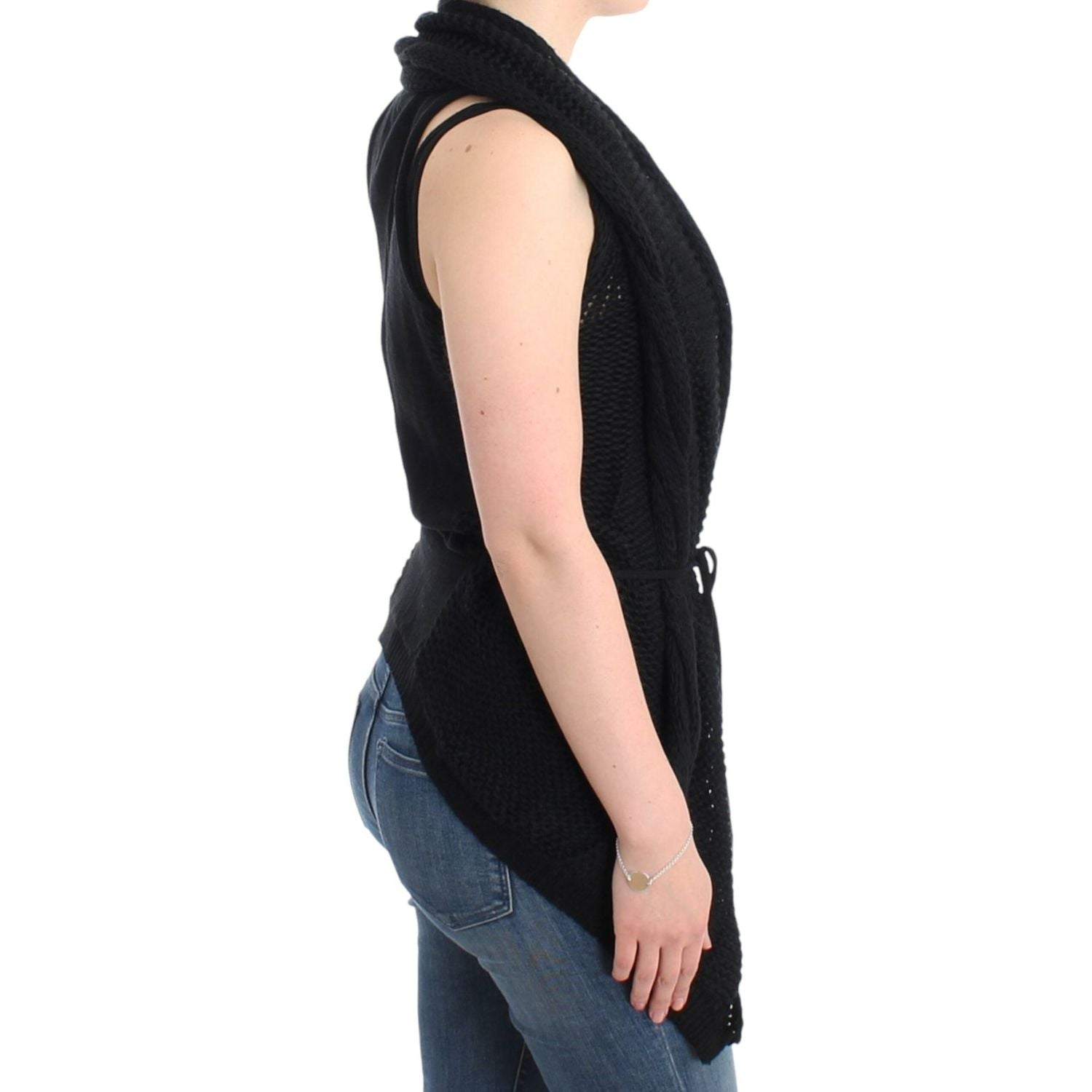 时尚无袖针织背心开衫