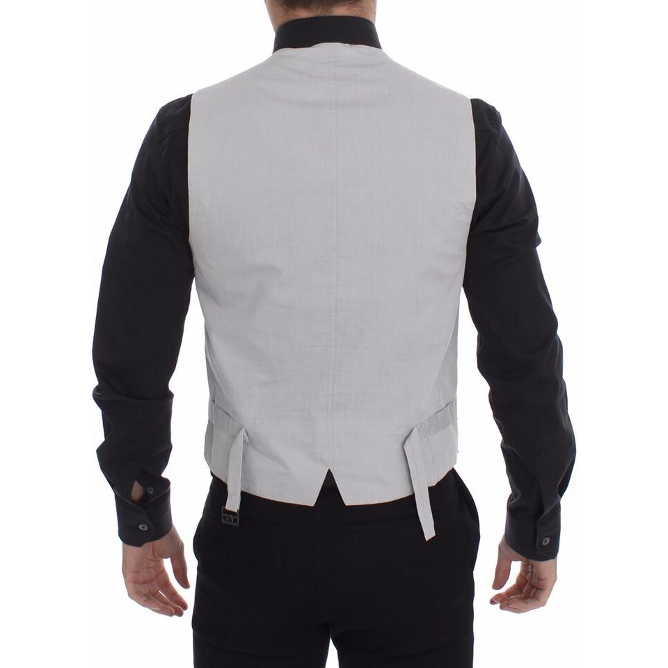 别致的米色单排扣连衣裙背心