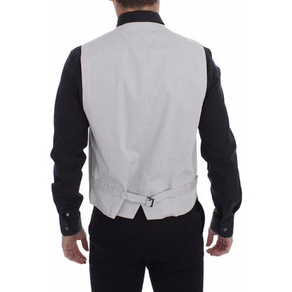 Dolce & Gabbana Beige Cotton Silk Blend Dress Vest Blazer