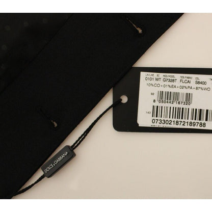 Dolce & Gabbana Black Wool Silk Stretch Dress Vest Blazer