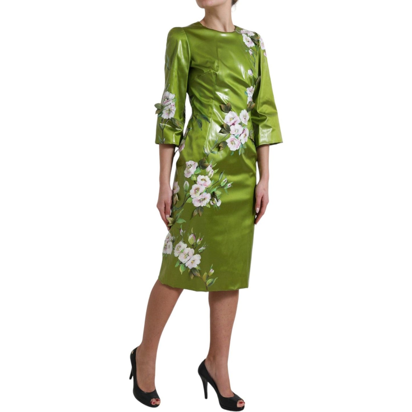 Dolce & Gabbana Floral Elegance Midi Sheath Dress Dolce & Gabbana