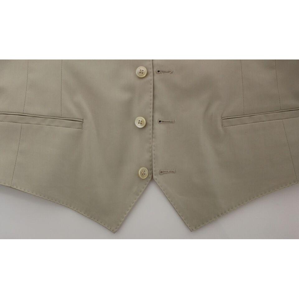 优雅米色棉混纺连衣裙背心