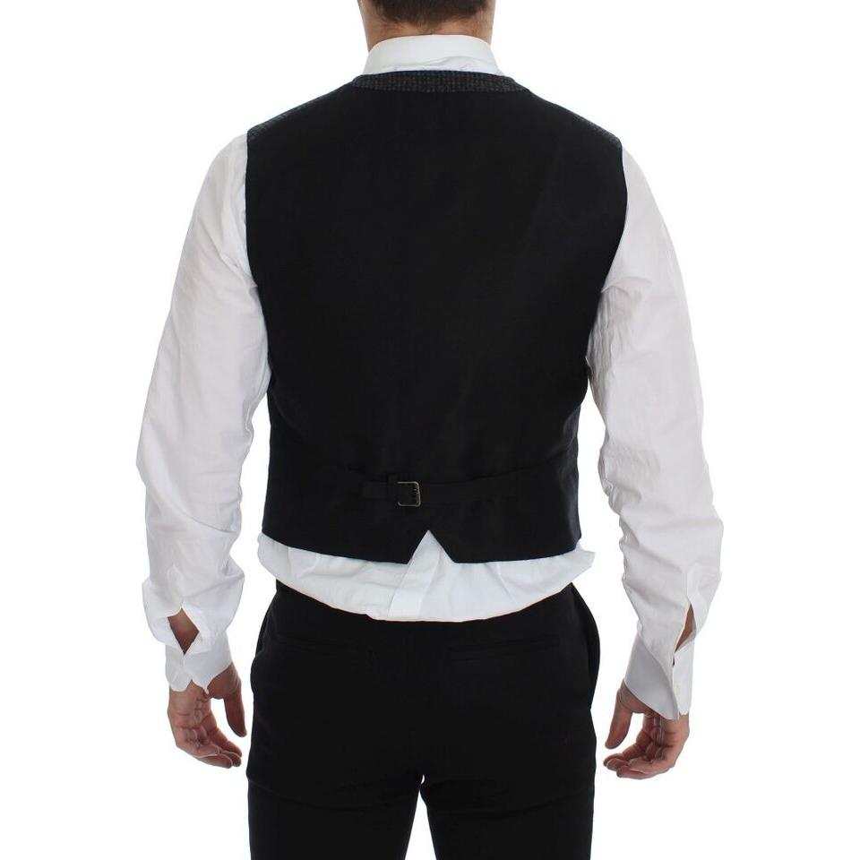 优雅灰色羊毛混纺连衣裙背心