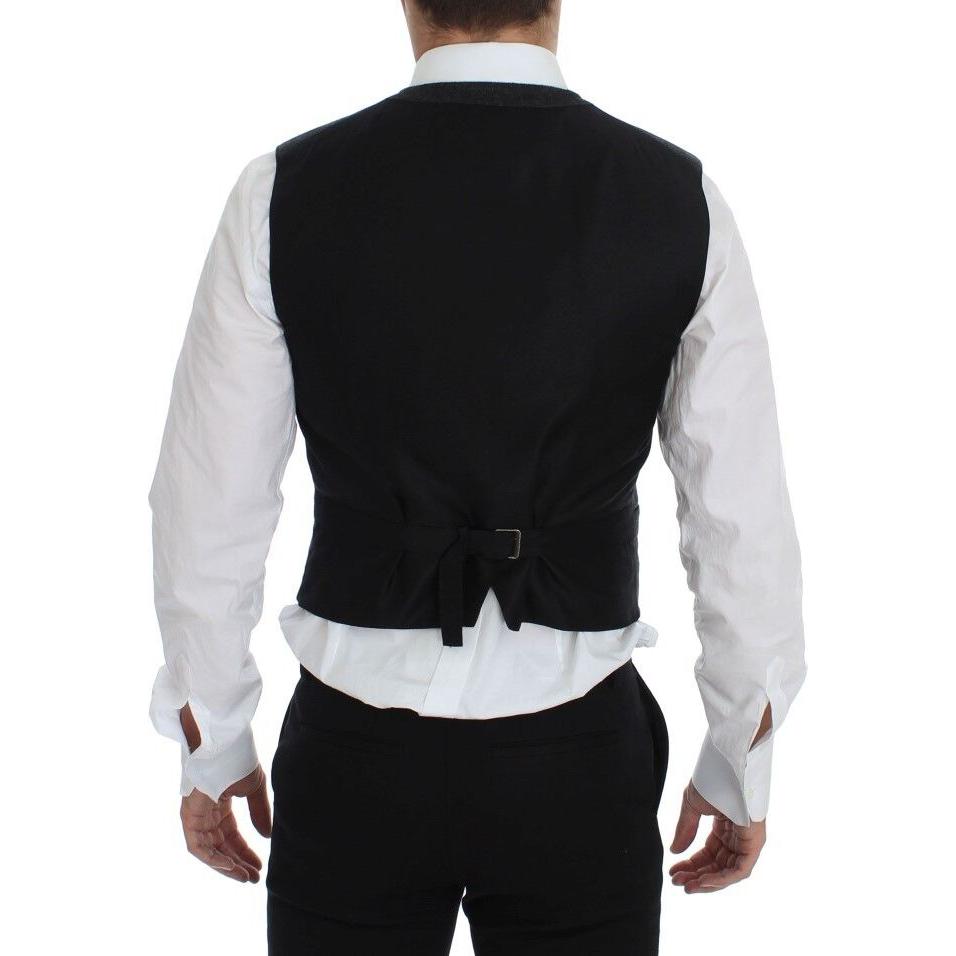 优雅灰色羊毛混纺连衣裙背心