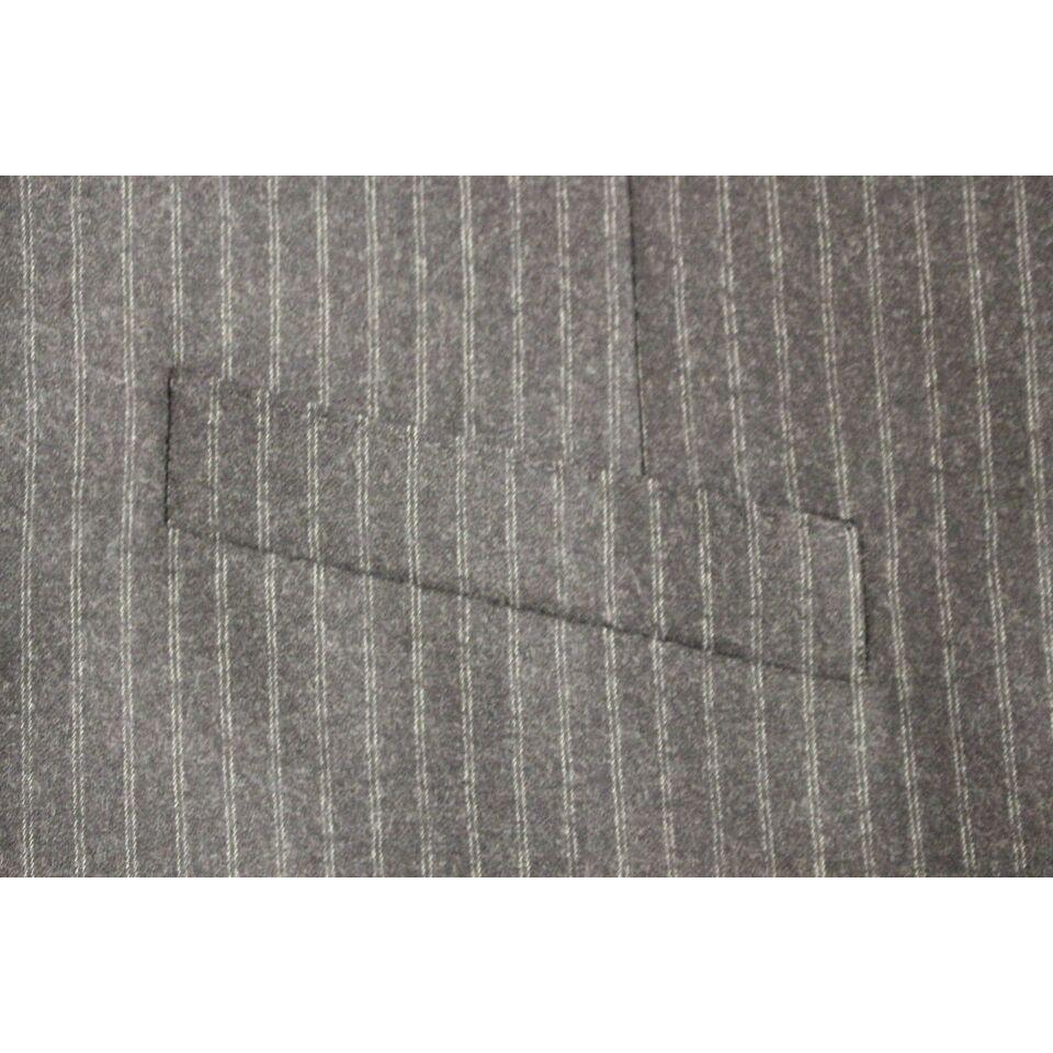 优雅灰色条纹羊毛连衣裙背心