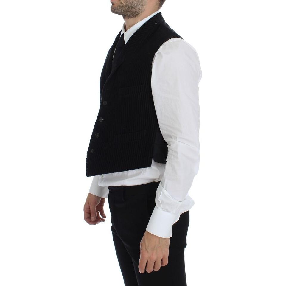 Dolce & Gabbana Elegant Black Manchester Dress Vest Dolce & Gabbana