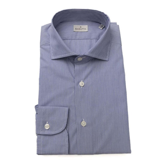 Bagutta Light Blue Cotton Men Shirt Bagutta