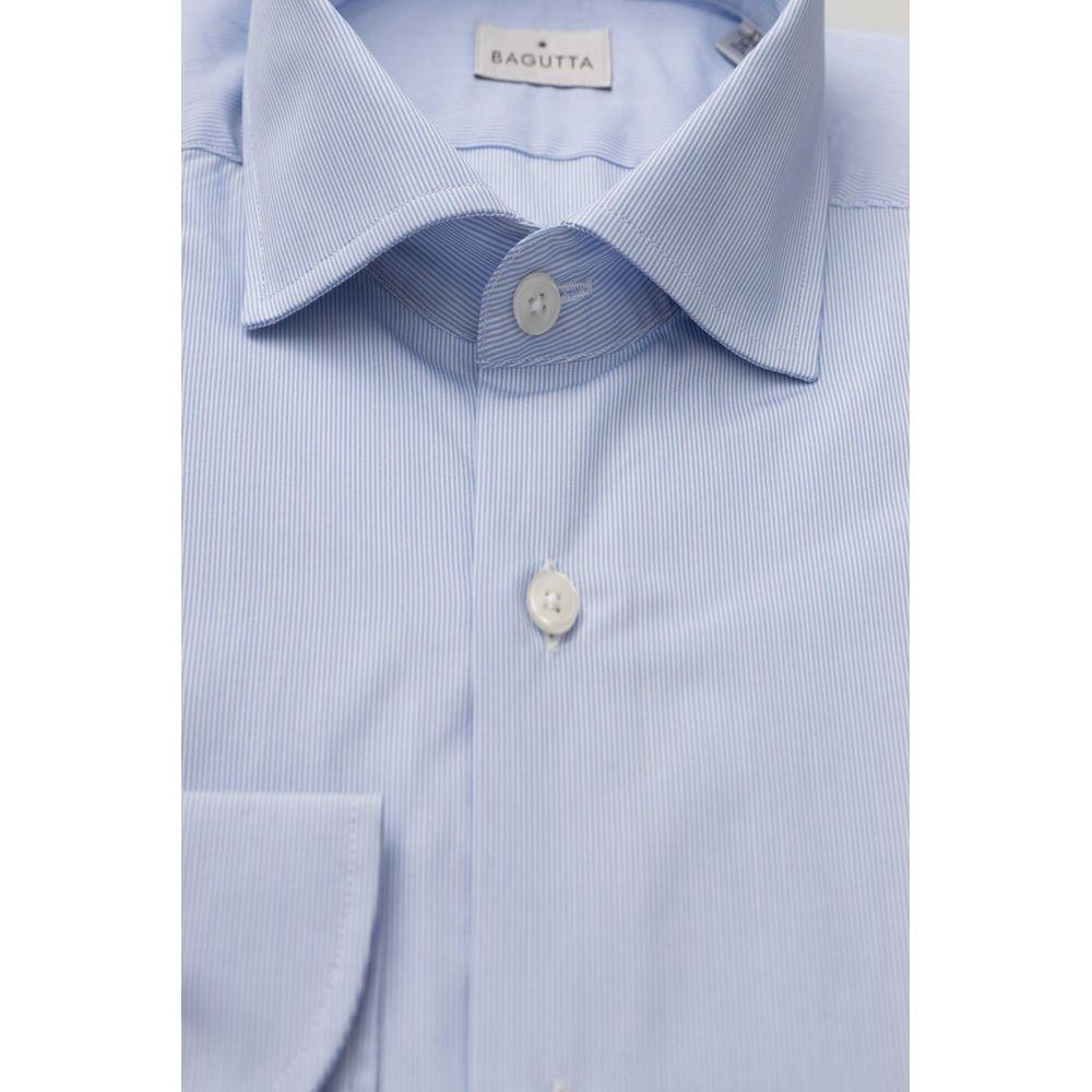 Bagutta Light Blue Cotton Men Shirt Bagutta