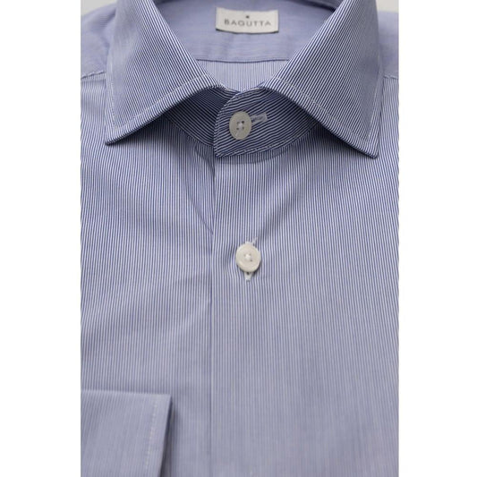 Bagutta Light Blue Cotton Men Shirt Bagutta