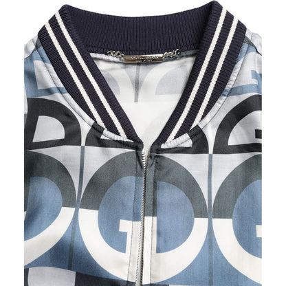 Dolce & Gabbana Multicolor Logo Print Bomber Blouson Jacket