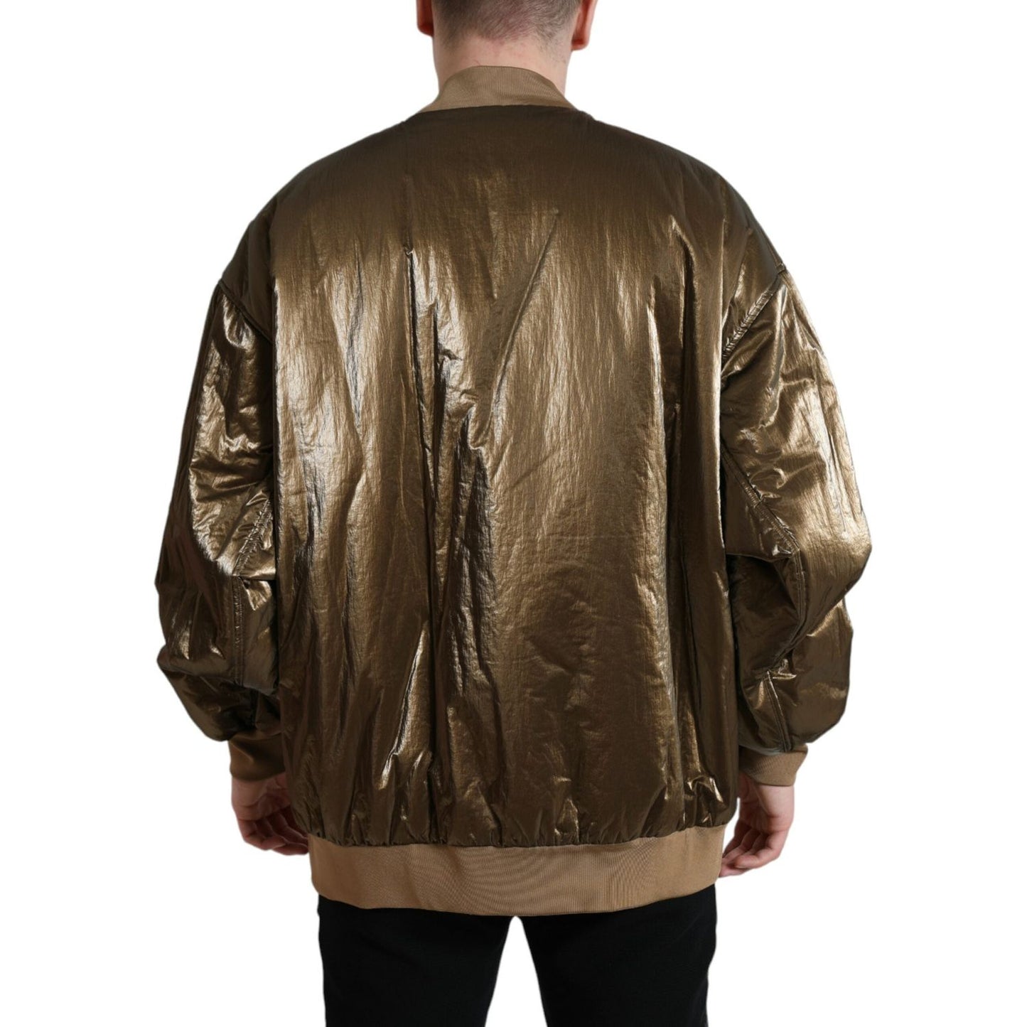 Dolce & Gabbana Elegant Bronze Bomber Jacket Dolce & Gabbana