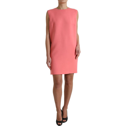 Dolce & Gabbana Pink Virgin Wool Sleeveless Mini Dress