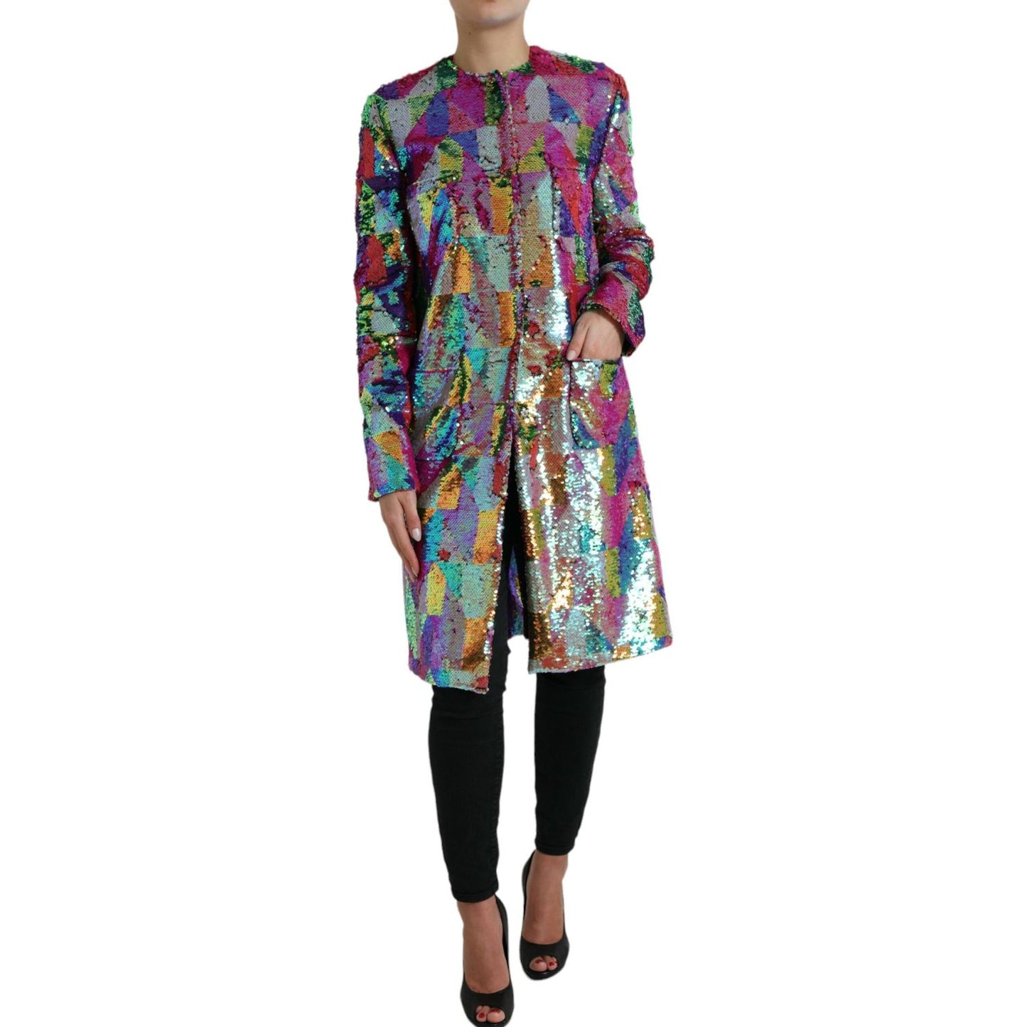 Dolce & Gabbana Multicolor Sequined Long Jacket Dolce & Gabbana