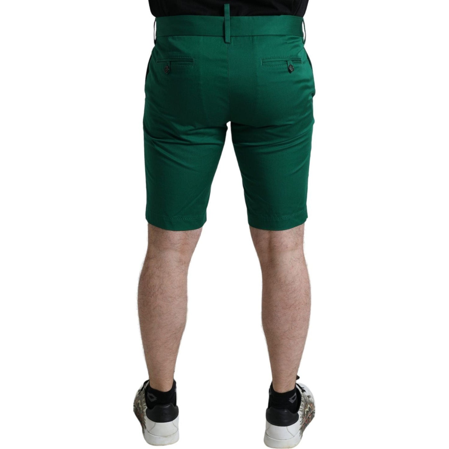Dolce & Gabbana Deep Green Cotton Stretch Men Bermuda Shorts