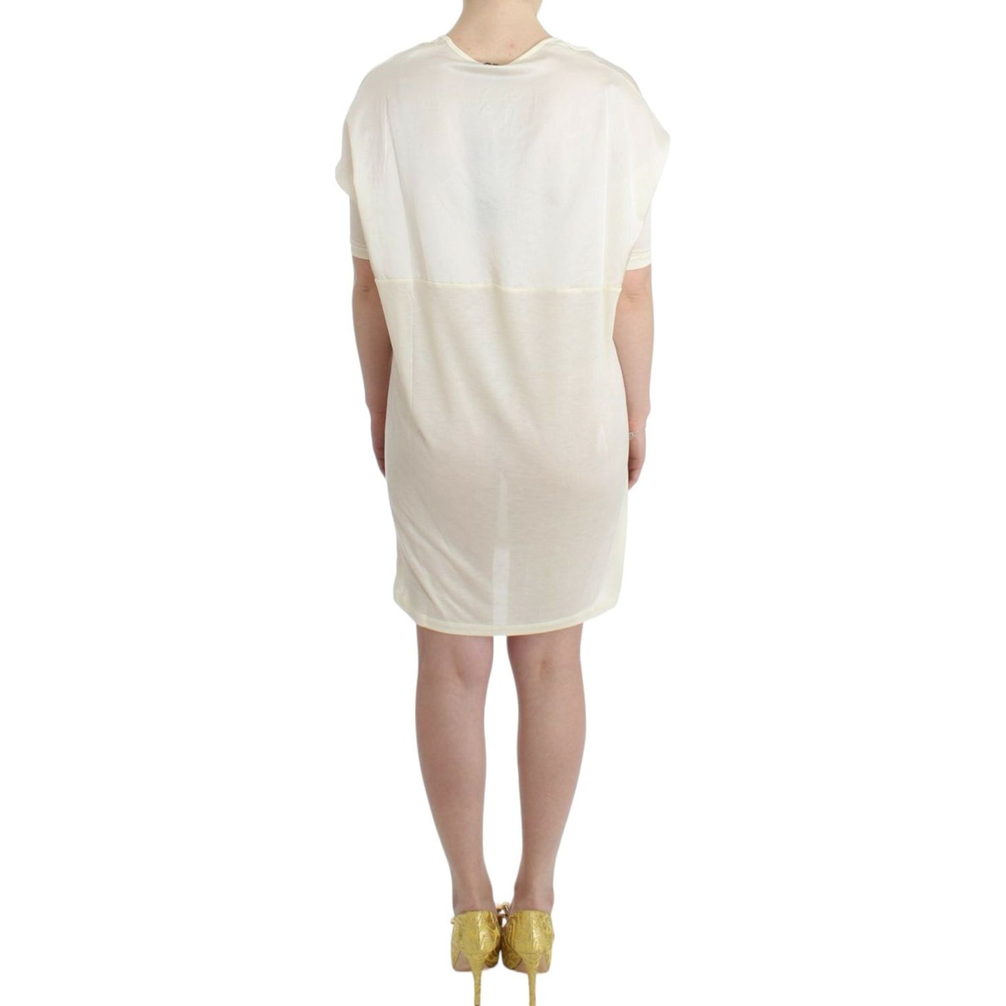 Costume National Chic White Modal Above-Knee Dress Costume National