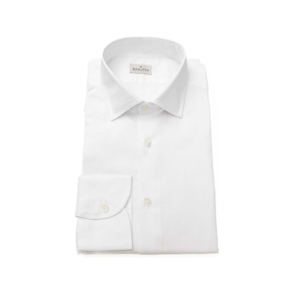Bagutta White Cotton Men's Shirt