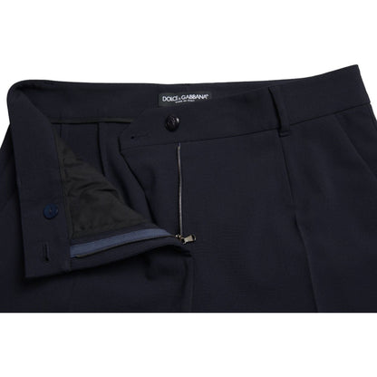 Dolce & Gabbana Blue Mid Waist Tapered Cropped Pants