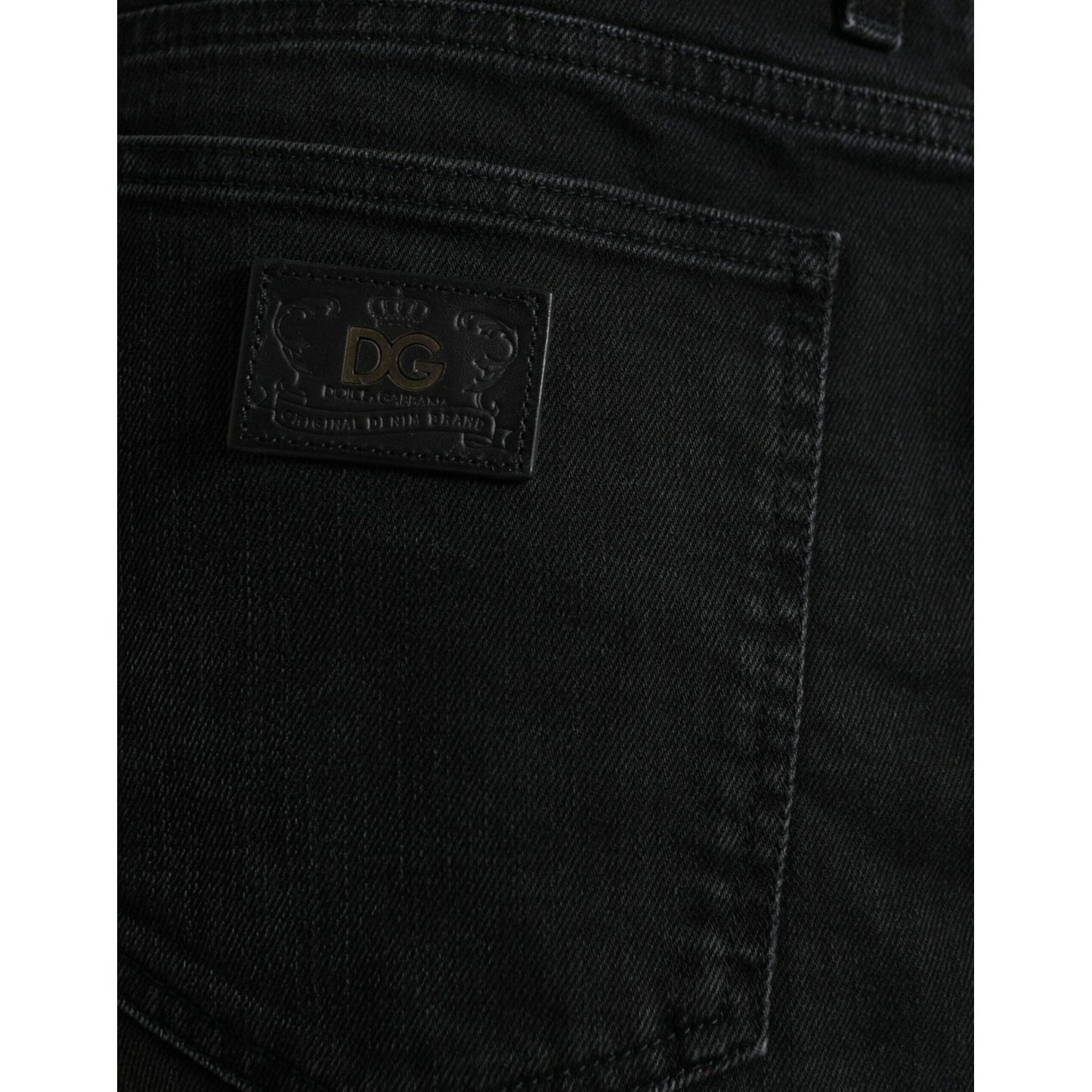 Dolce & Gabbana Black Cotton Stretch Bermuda Denim Shorts