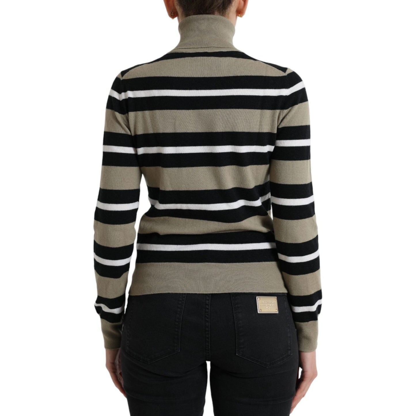 Dolce & Gabbana Multicolor Striped Wool Turtleneck Sweater Dolce & Gabbana