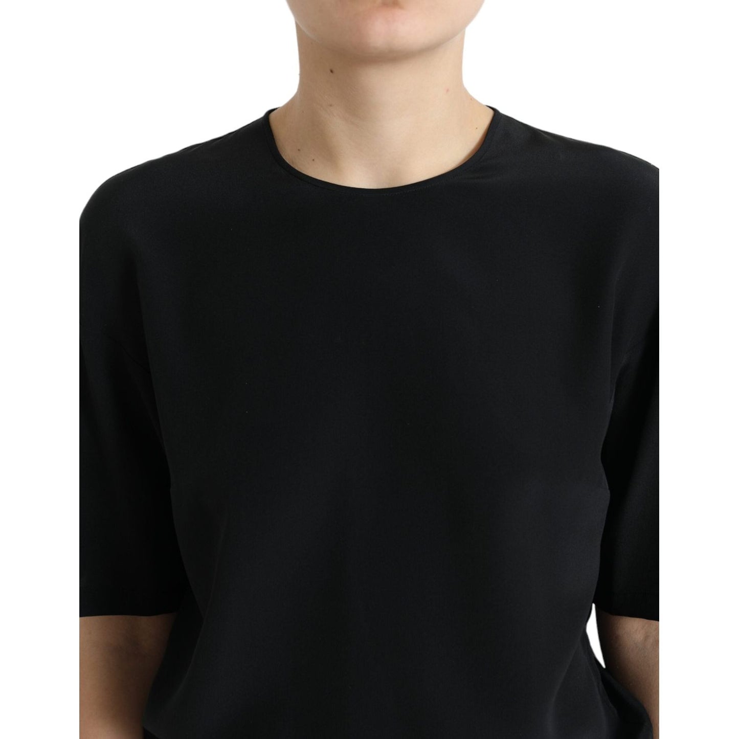 Dolce & Gabbana Elegant Silk Blend Round Neck Blouse Dolce & Gabbana