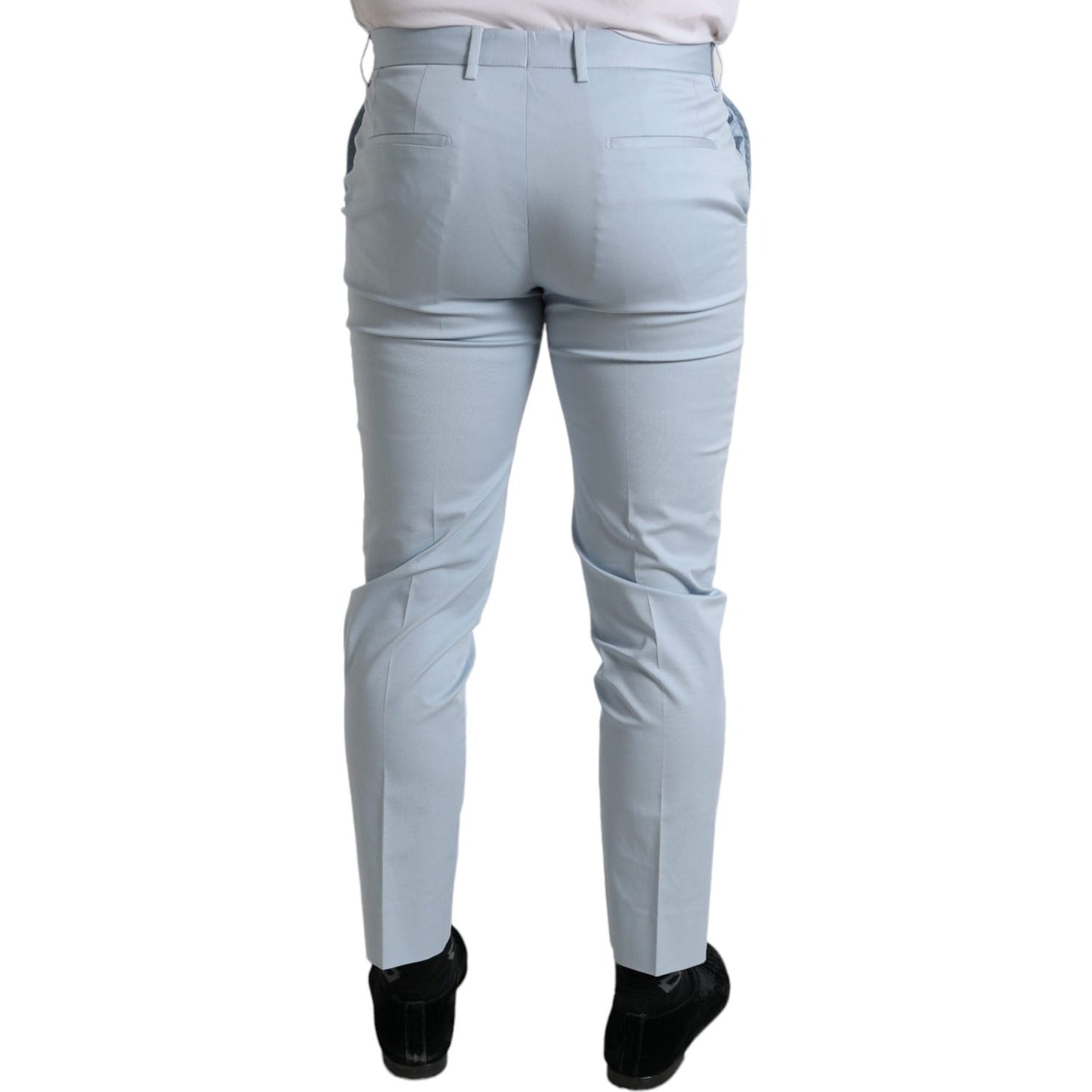 Dolce & Gabbana Sky Blue Cotton Stretch Skinny Pants Dolce & Gabbana