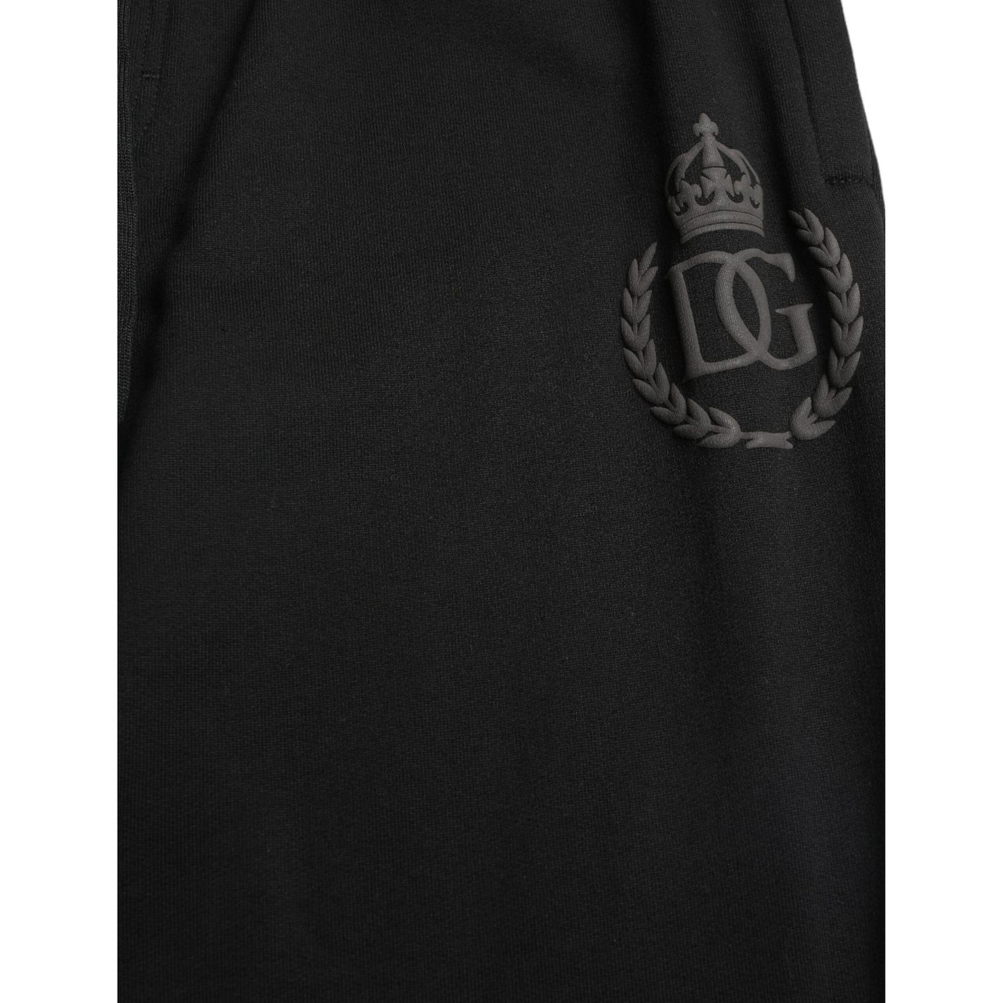 Dolce & Gabbana Elegant Black Cotton Joggers with Logo Embroidery Dolce & Gabbana