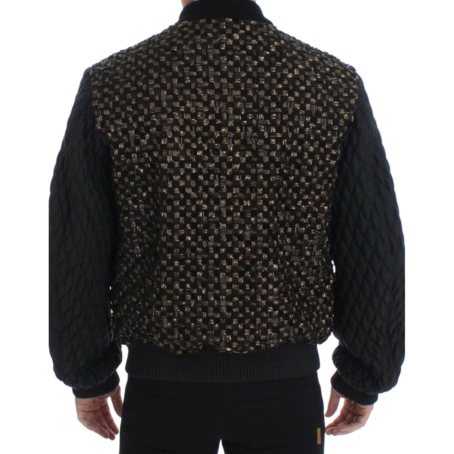 Dolce & Gabbana Elegant Black Sequined Designer Jacket Coats & Jackets Dolce & Gabbana