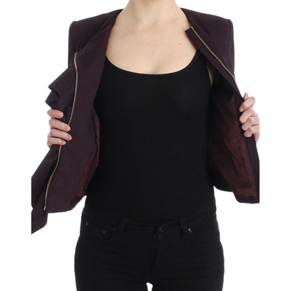 GF Ferre Purple Ruched Jacket Coat Blazer Short