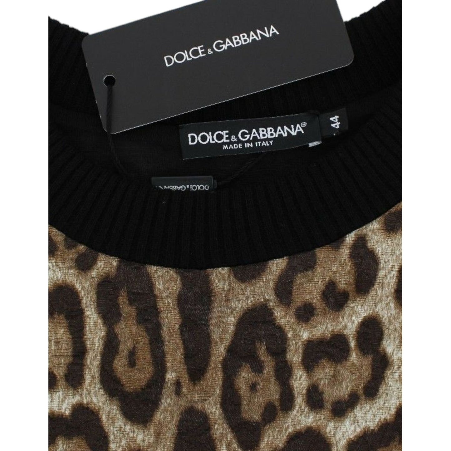 Dolce & Gabbana Elegant Leopard Print Short Sweater Top Dolce & Gabbana