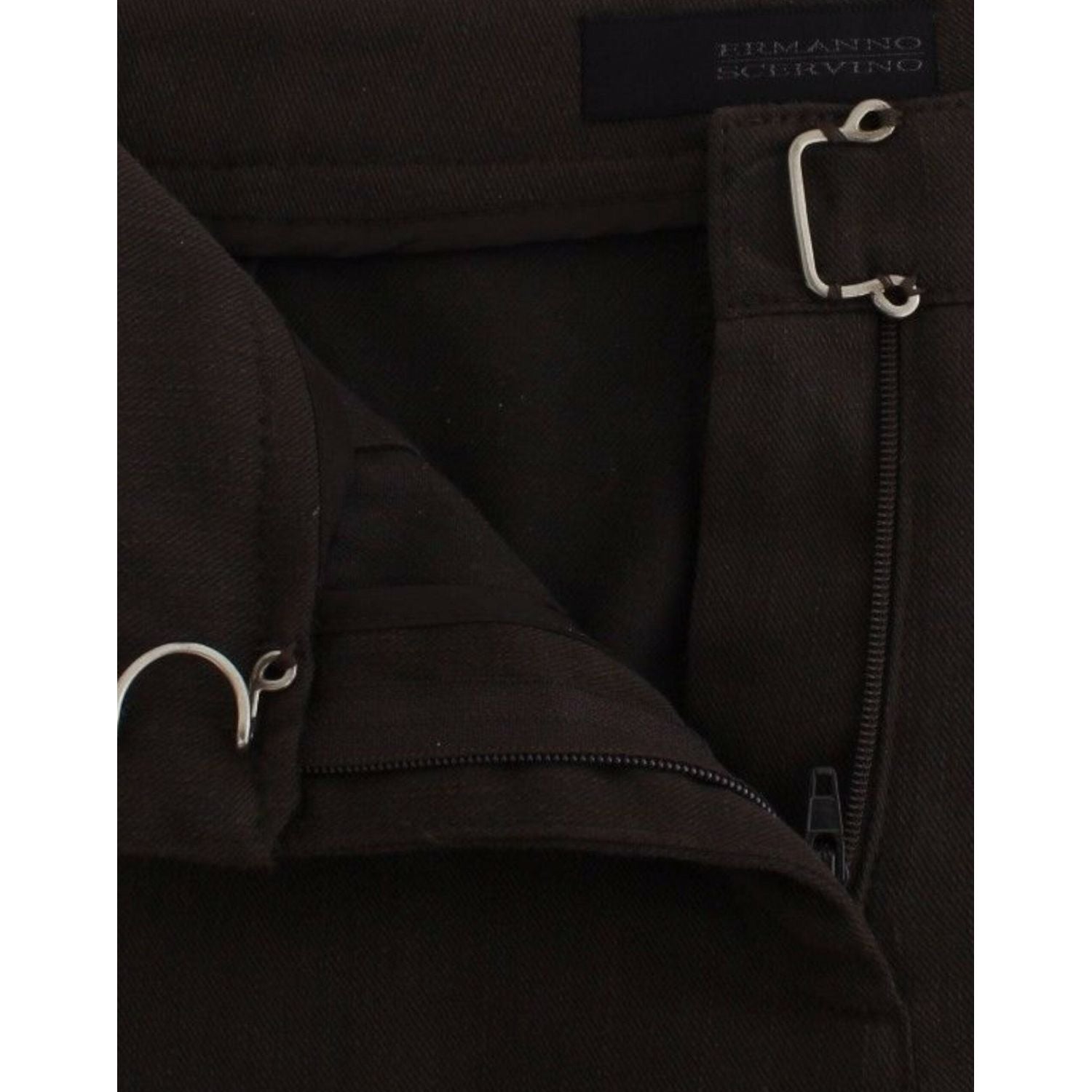 别致的棕色棉质正装裤