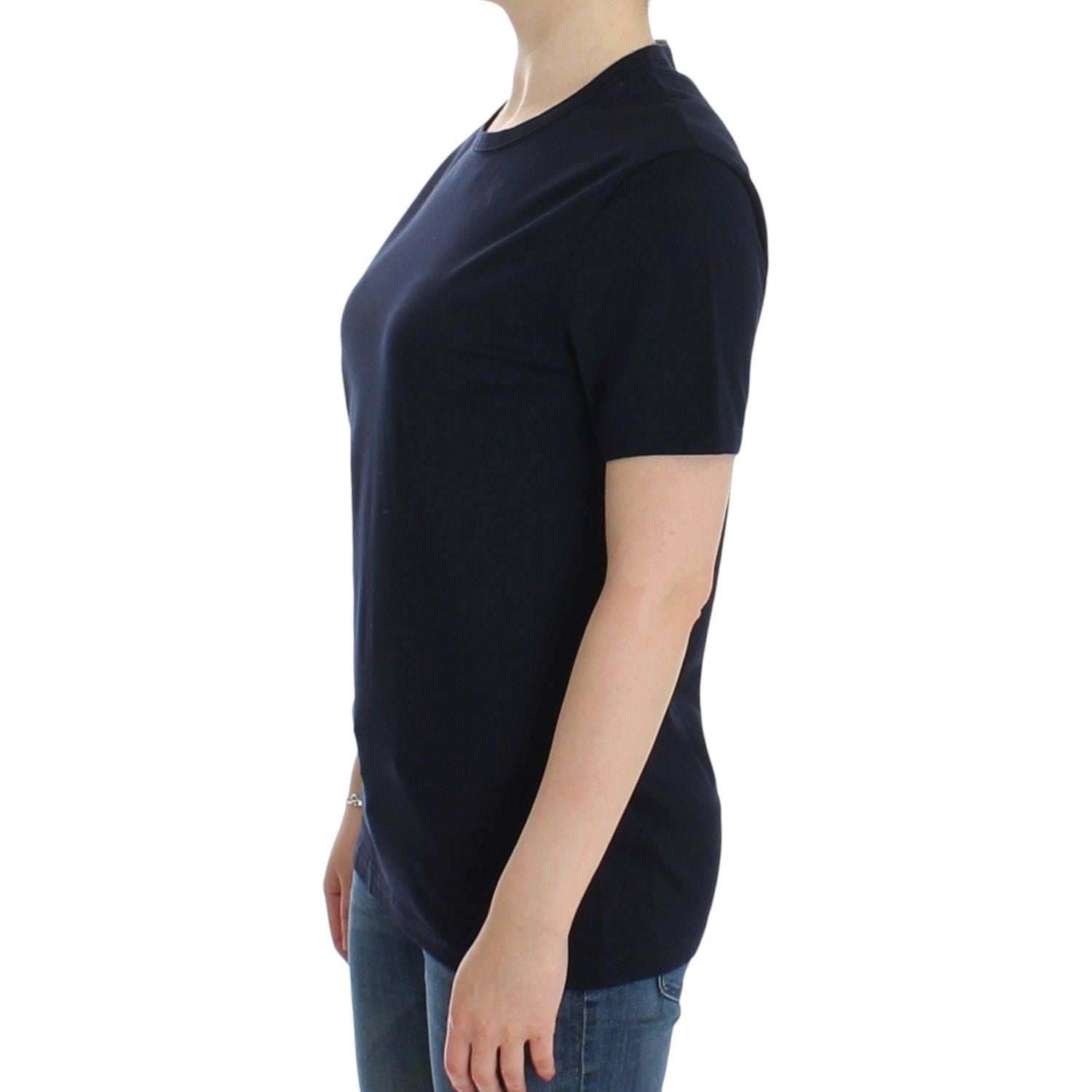 优雅蓝色棉质毛衣