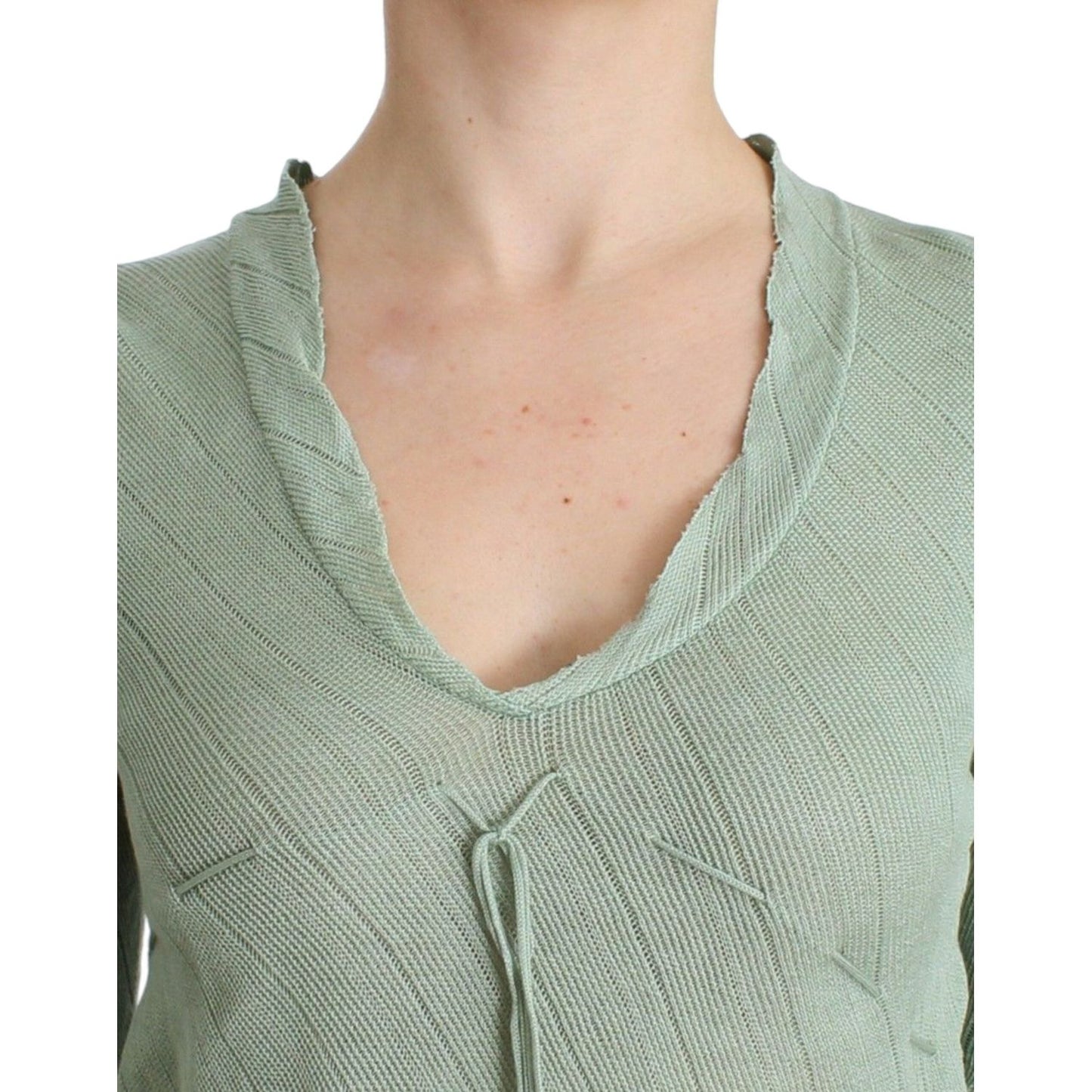 Ermanno Scervino Chic Green Knitted Top – Ethereal Elegance Ermanno Scervino