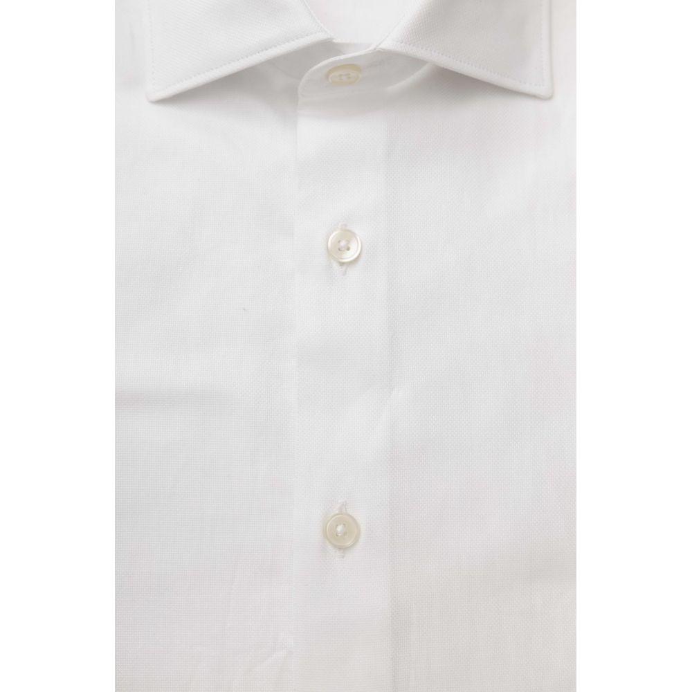 Bagutta Elegant White Cotton French Collar Shirt Bagutta