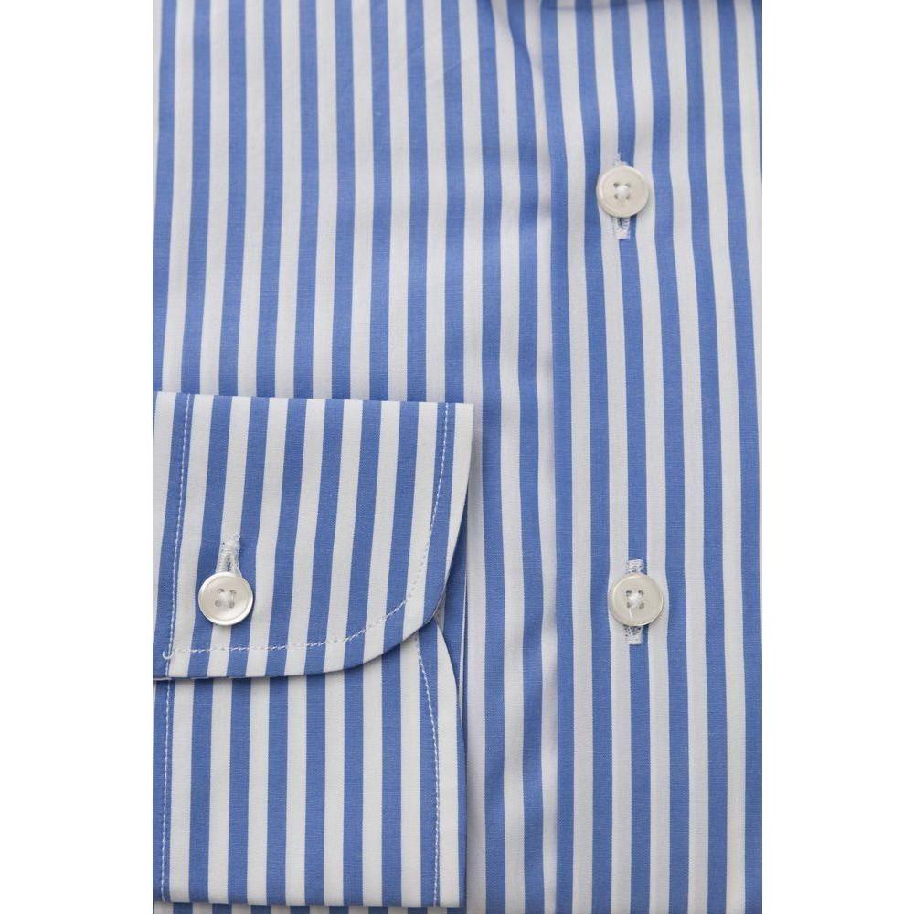 Bagutta Light Blue Cotton Men Shirt Bagutta