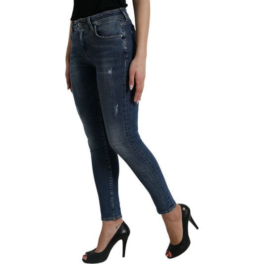 Dolce & Gabbana Elegant Mid Waist Stretch Jeans in Blue Dolce & Gabbana