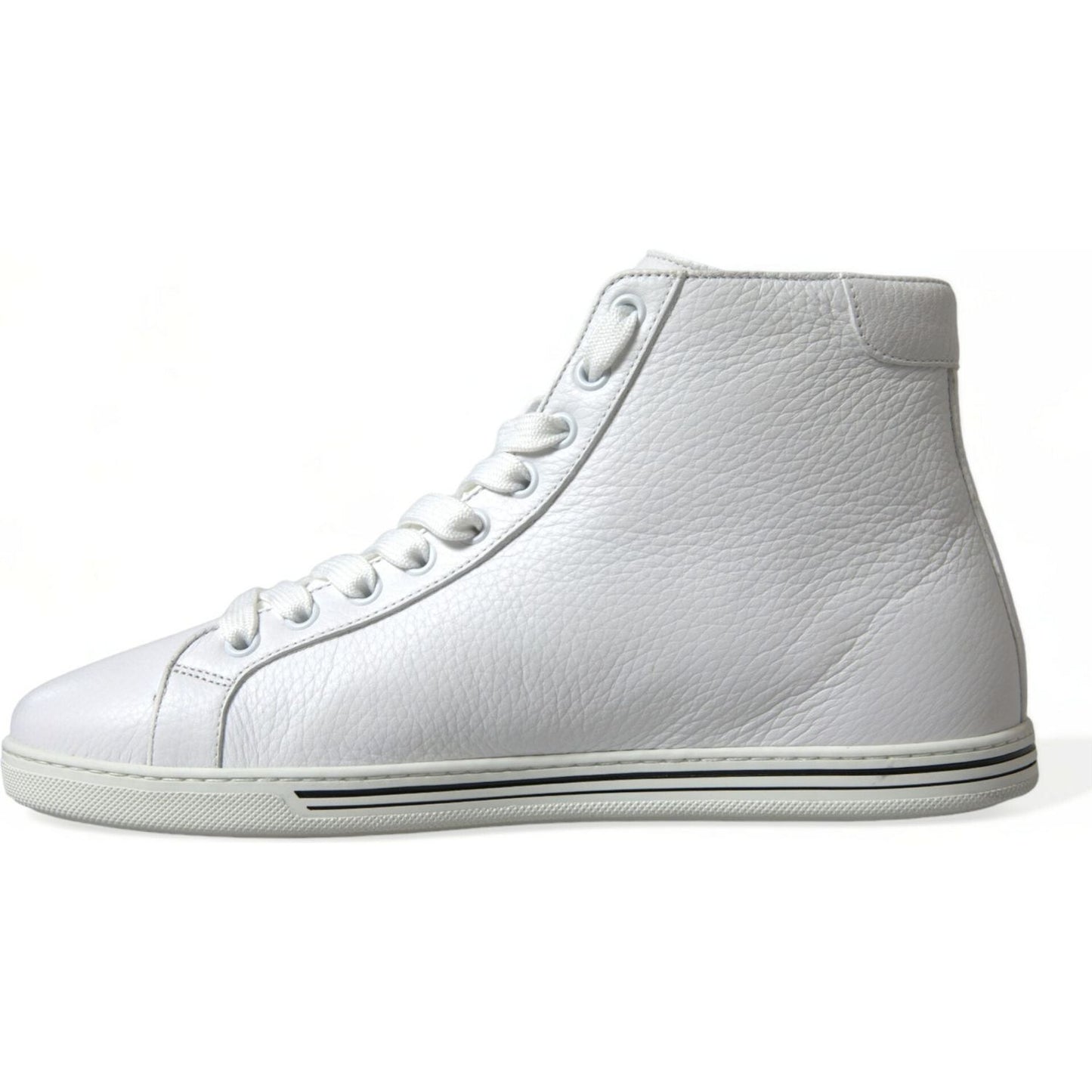 Dolce & Gabbana Elegant White Leather High Top Sneakers Dolce & Gabbana