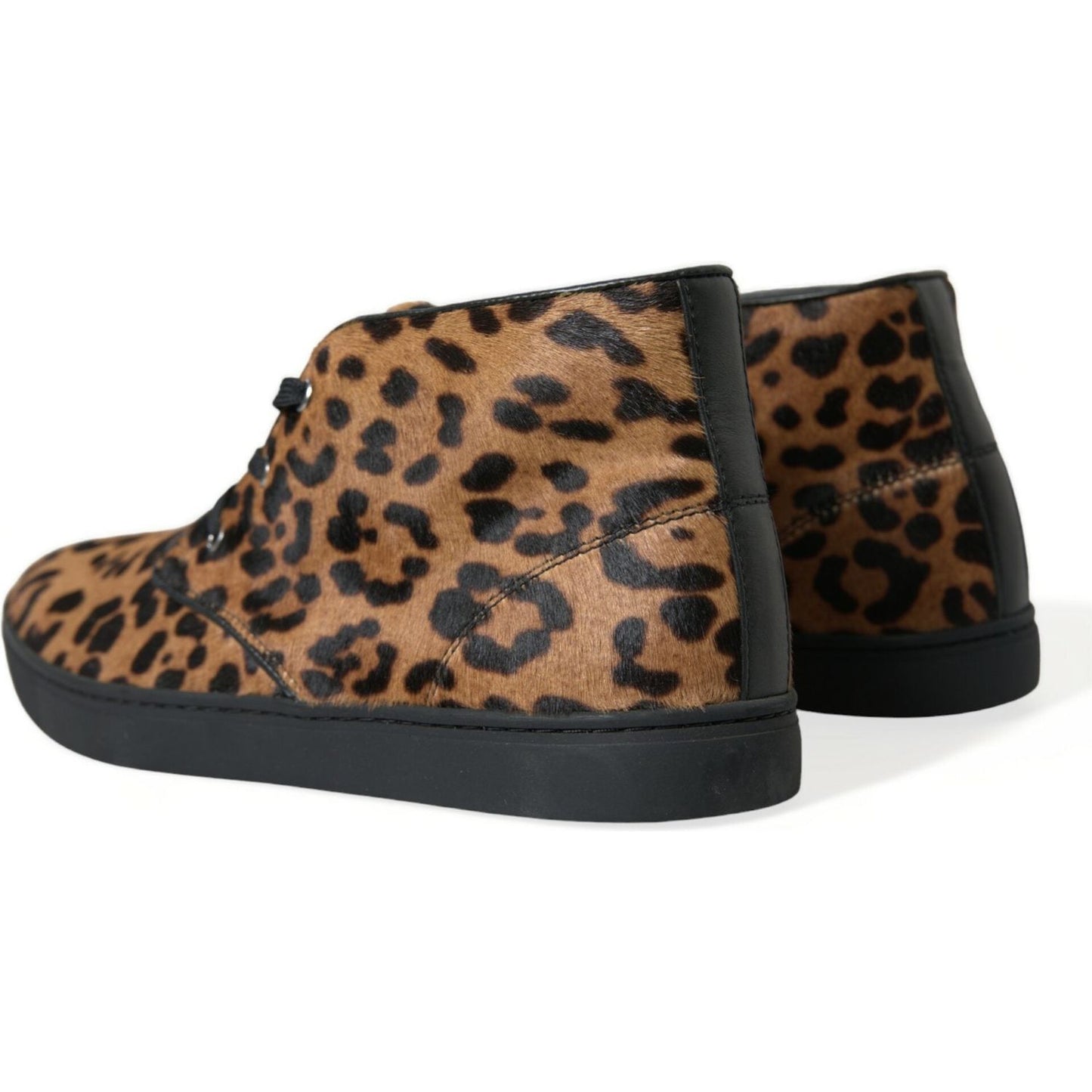 Dolce & Gabbana Elegant Leopard Print Mid-Top Sneakers Dolce & Gabbana