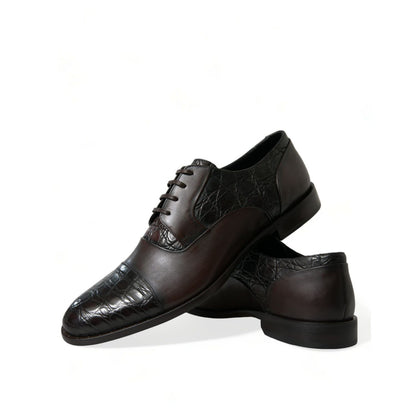 Dolce & Gabbana Brown Exotic Leather Formal Men Dress Shoes