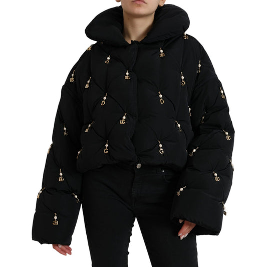 Dolce & Gabbana Elegant Quilted Jacket with Pearl Embellishment Dolce & Gabbana