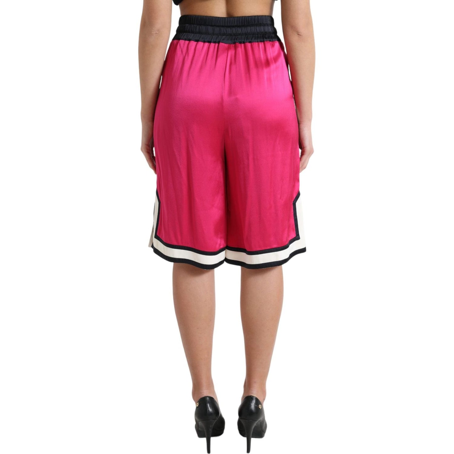 Dolce & Gabbana Chic Pink High Waist Jersey Shorts Dolce & Gabbana