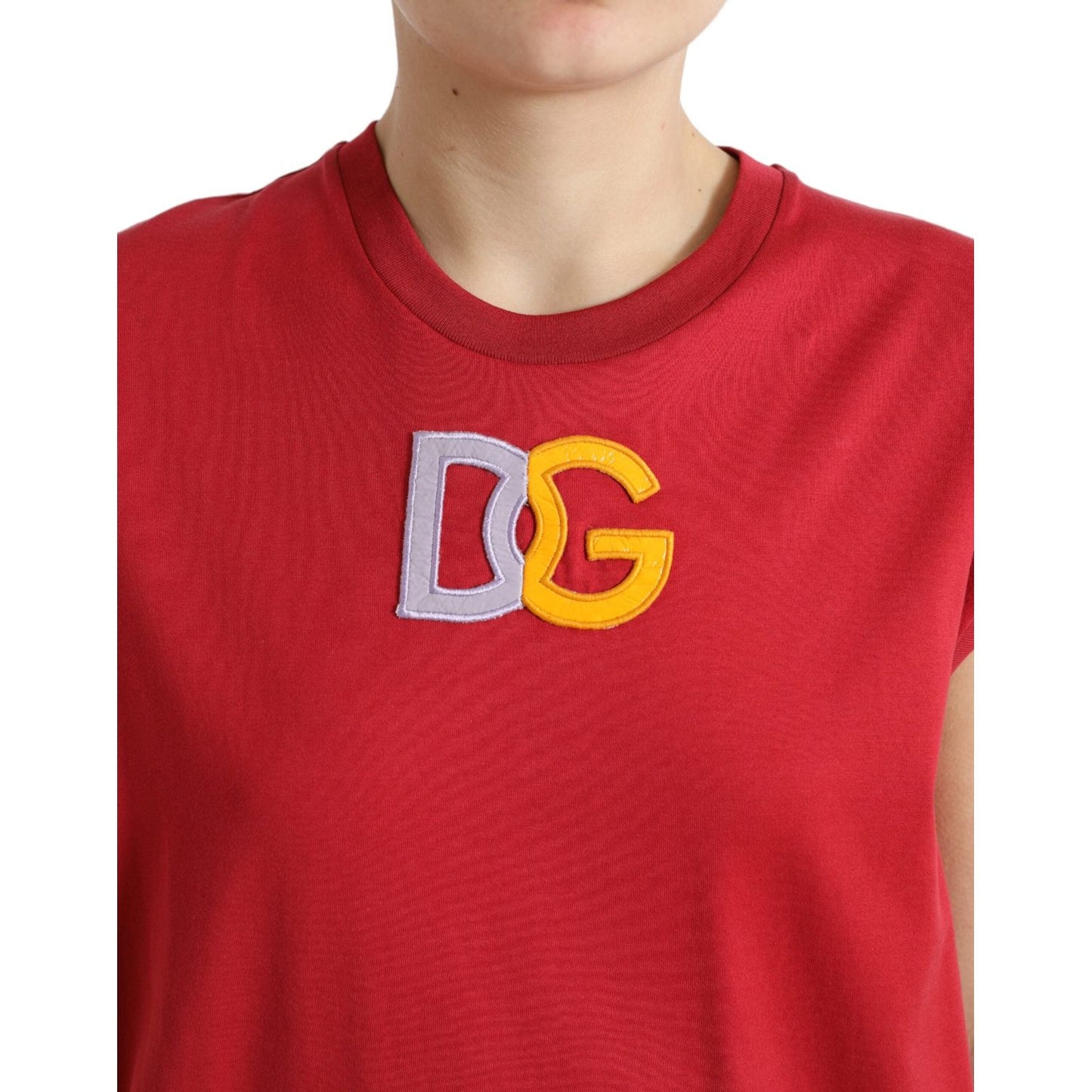 Dolce & Gabbana Elegant Red Cotton Crew Neck Tank Top Dolce & Gabbana